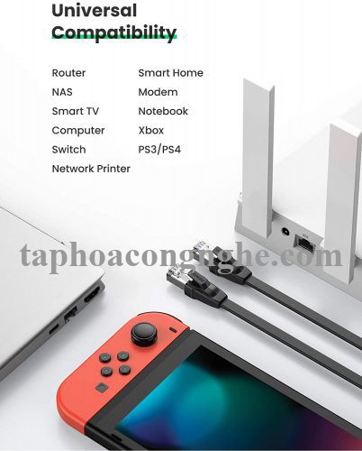 Ugreen 10983 5M CAT8 U-FTP 2000Mhz 30AWG cáp mạng màu đen NW134 30010983